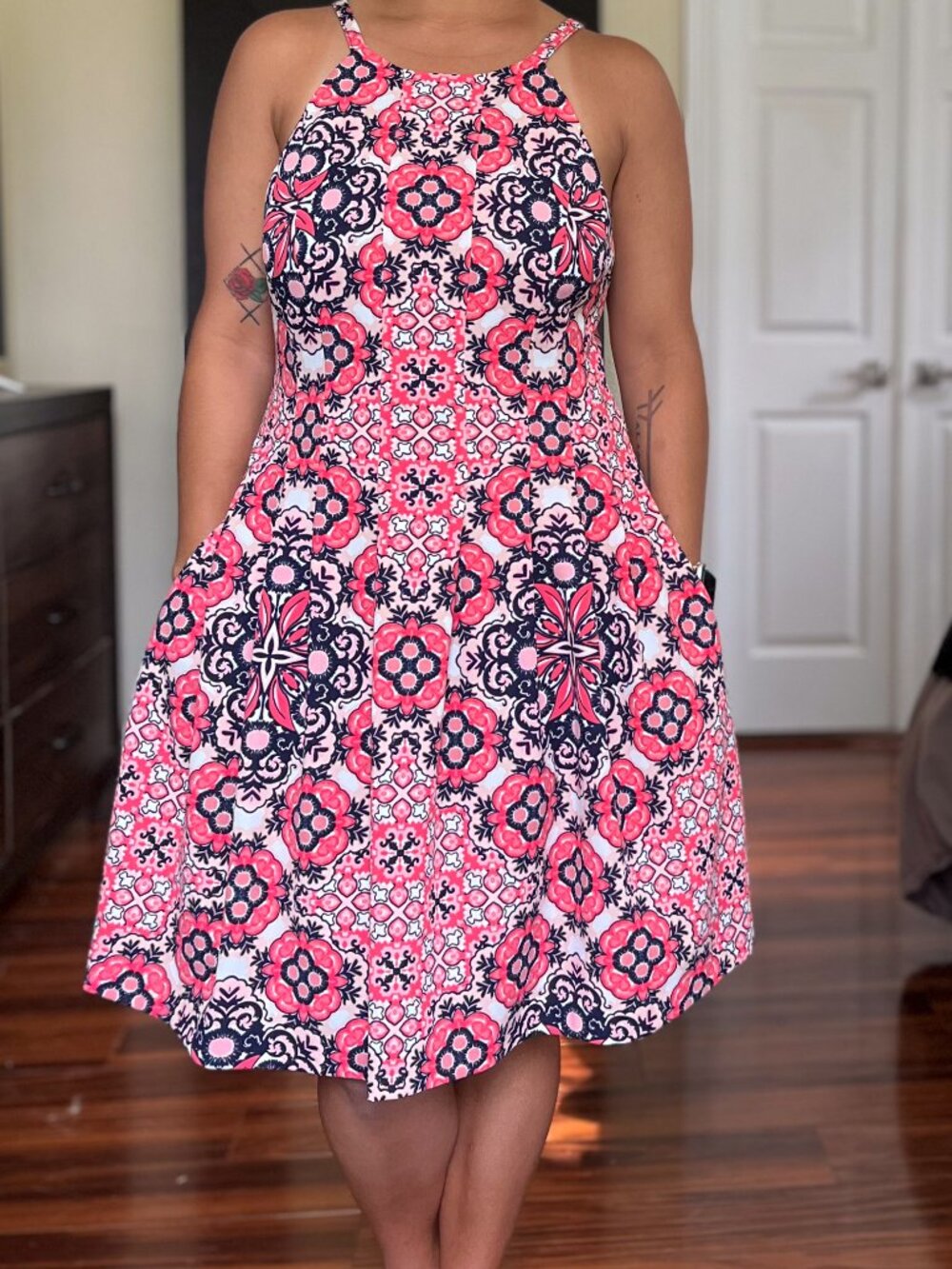 Pink and Navy Vince Camuto Dress